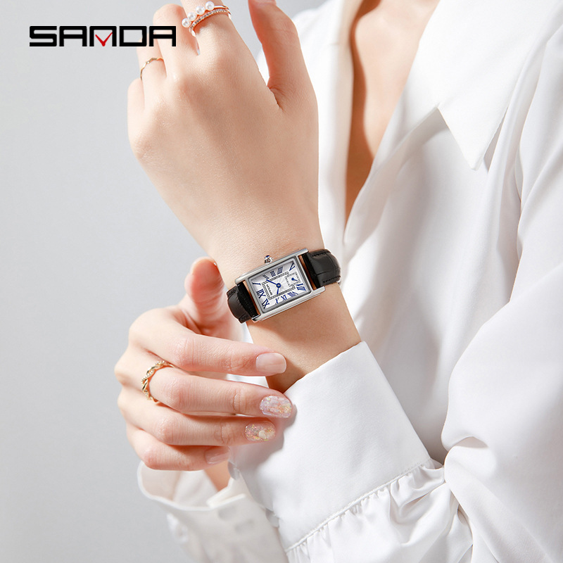AliExpress SANDA 1116 Women's Rectangular Dial Quartz Watch, view 5