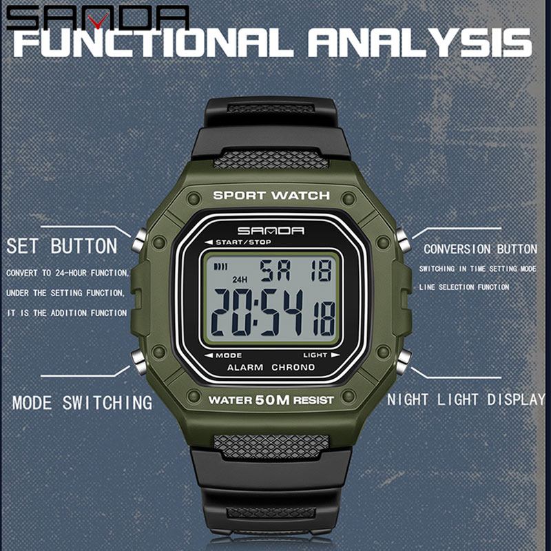 AliExpress SANDA 2156 Men's Military LED Digital Watch, view 4