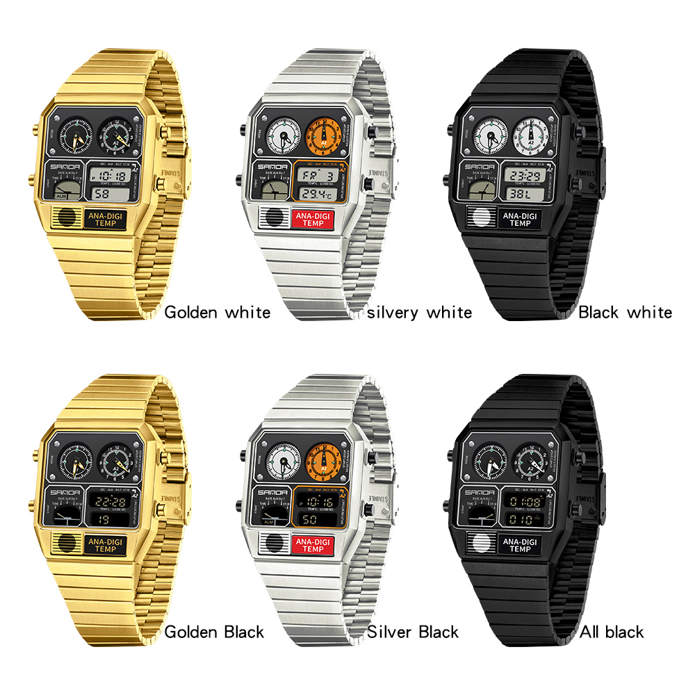 AliExpress SANDA Men's Digital Steel Band Sports Watch, view 3