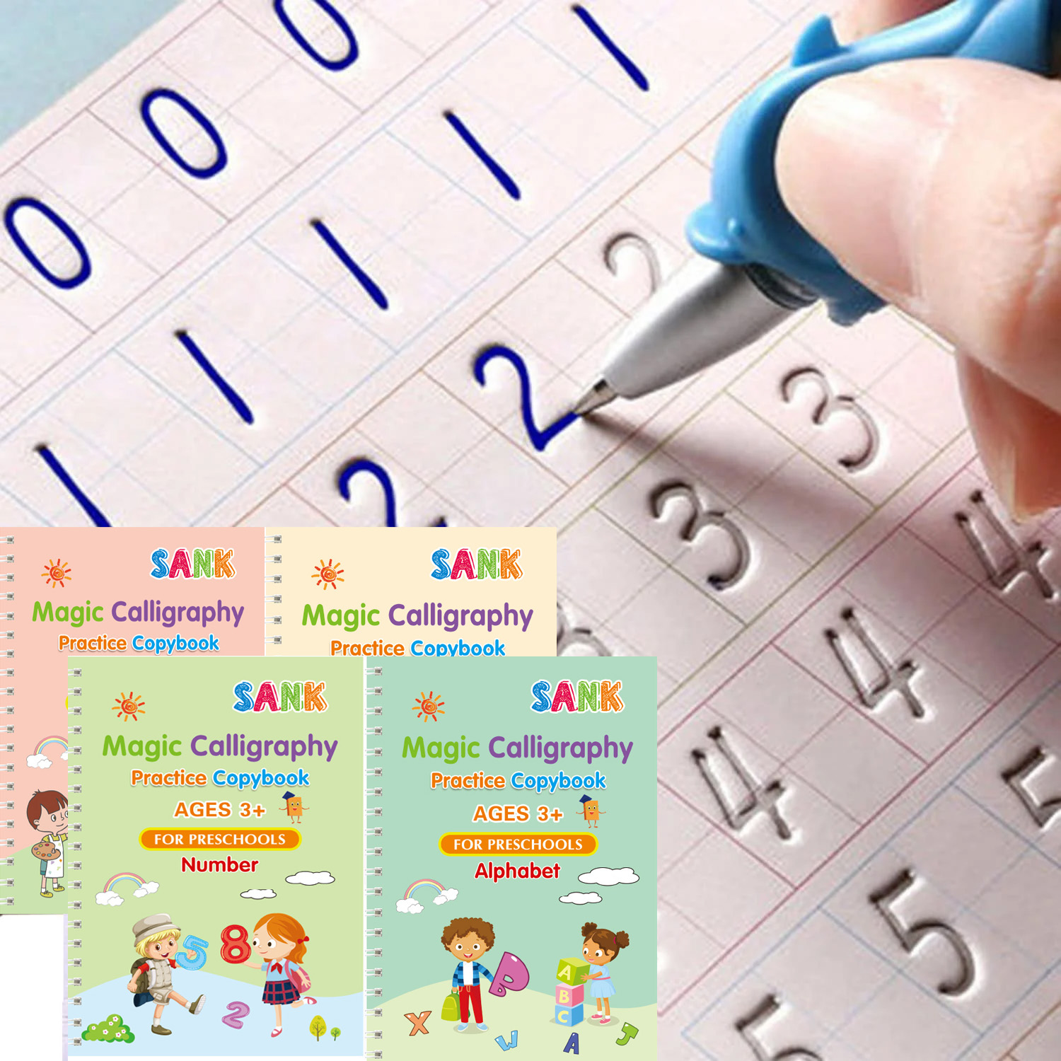 AliExpress Sank Magic Practice Copybook Pen Preschools Kids Calligraphy English Verison Free Wiping Children Reusable Writing Book