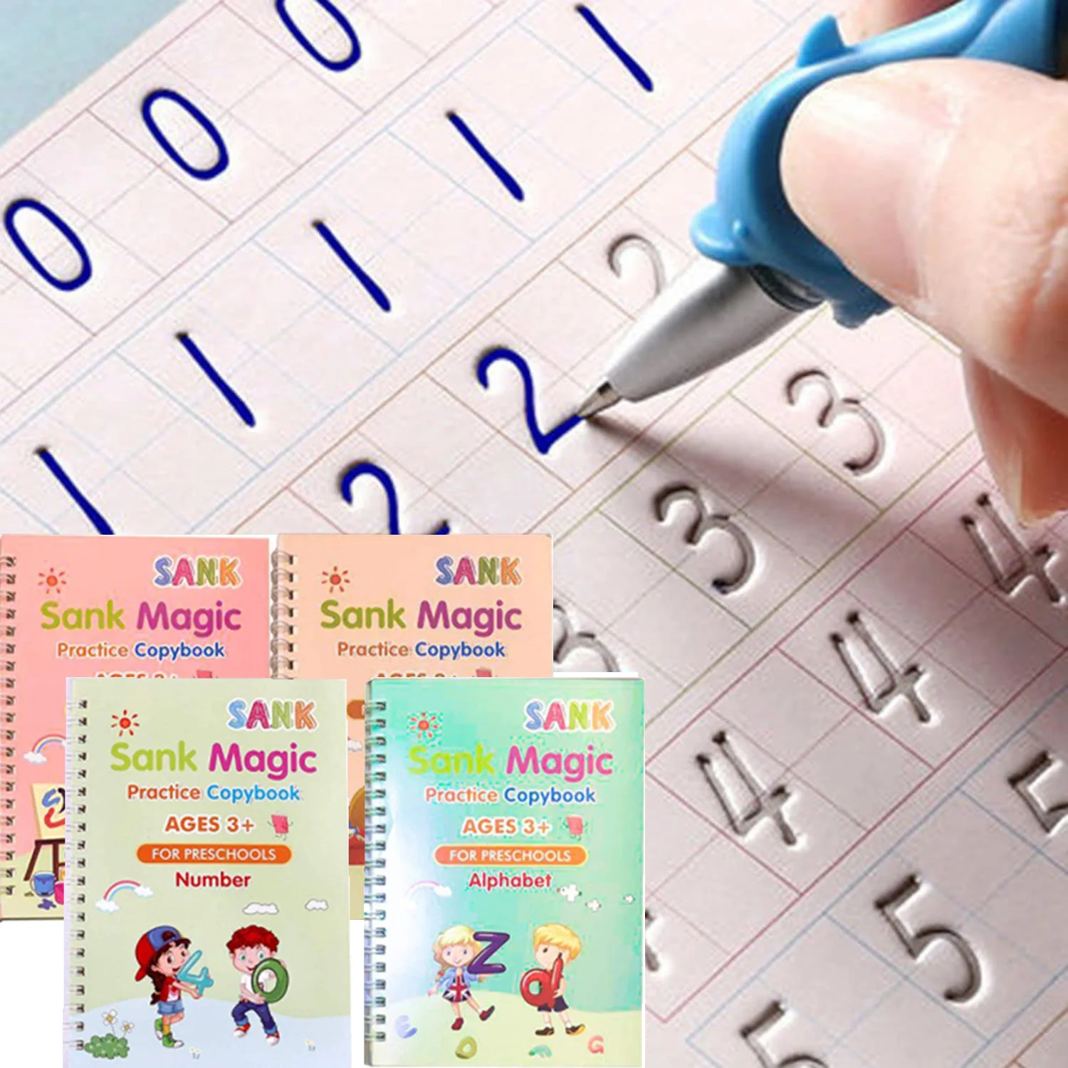 AliExpress Sank Magic Practice Copybook Pen Preschools Kids Calligraphy English Verison Free Wiping Children Reusable Writing Book