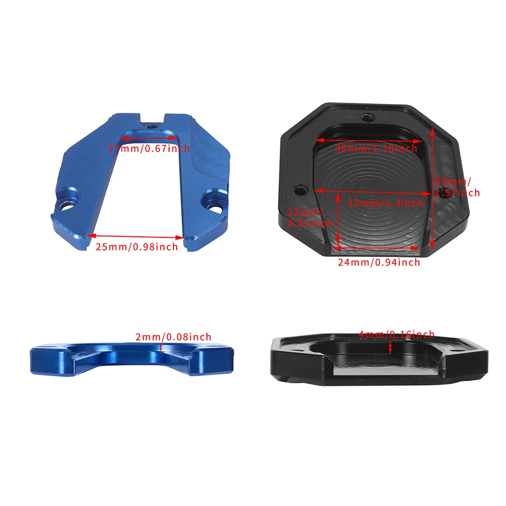 AliExpress Scooter Motorbike Accessories Extension Foot Pad Support Plate Aluminum Alloy Motorcycle Bike Kickstand Extender Foot Side Stand, view 5