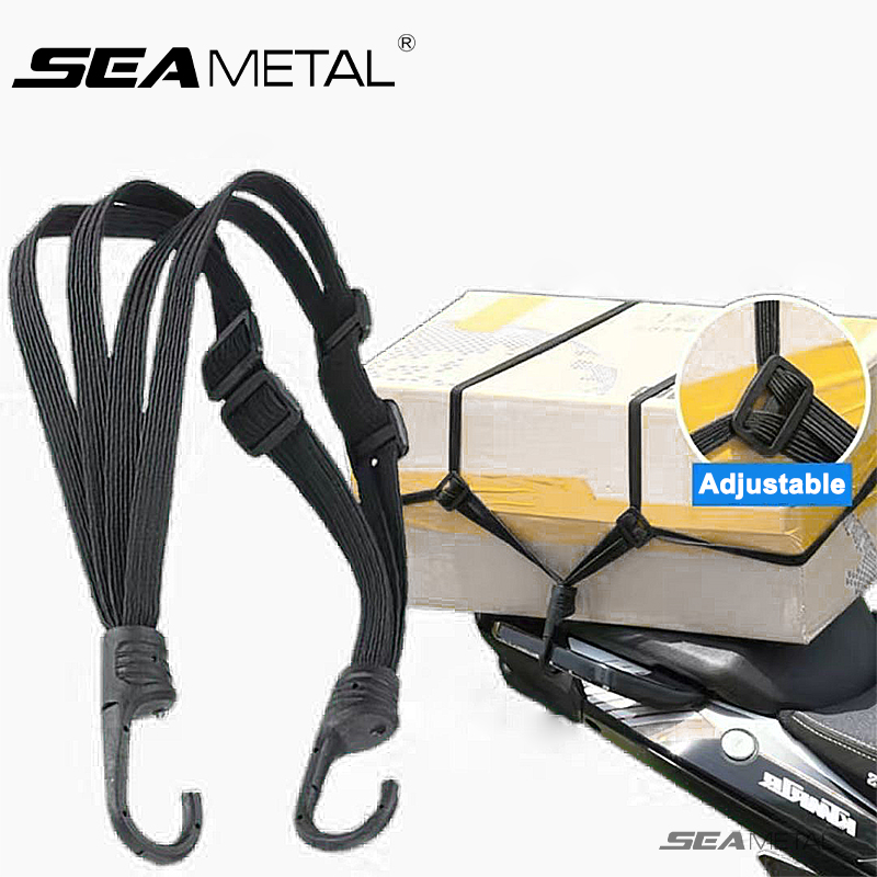 AliExpress SEAMETAL Motorcycle Back Seat Helmet Strips Elastic Rope Motorcycle Helmet Fixed Strap Adjustment Fix Rope Goods Strap 60cm/90cm