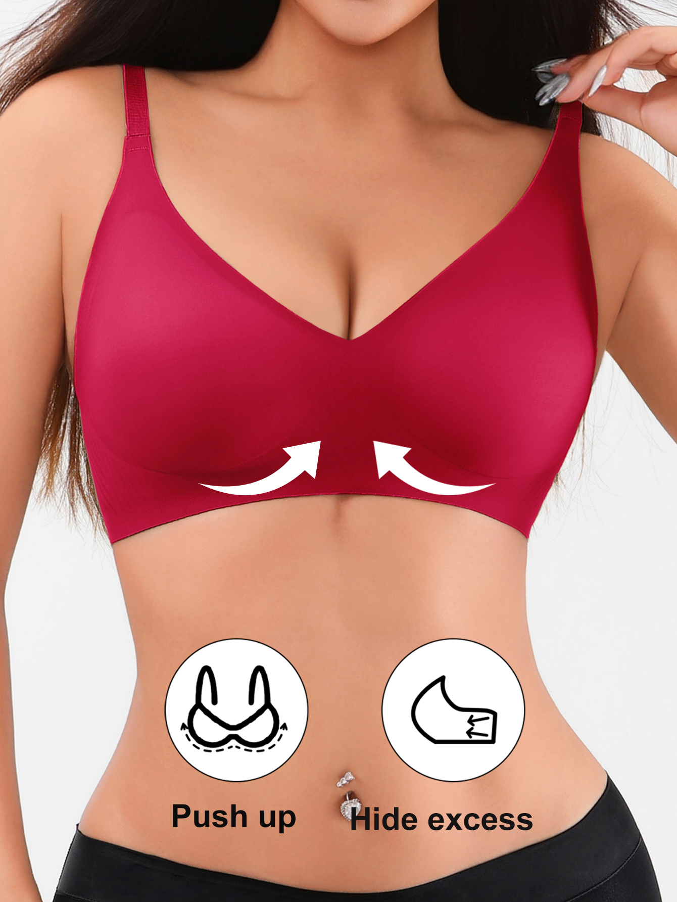 AliExpress Seamless Jelly Glue Lady Bra Wire Free Brassiere Adjustable Anti-sagging Women Underwear Female Push Up Padded Lady Bralette, view 5