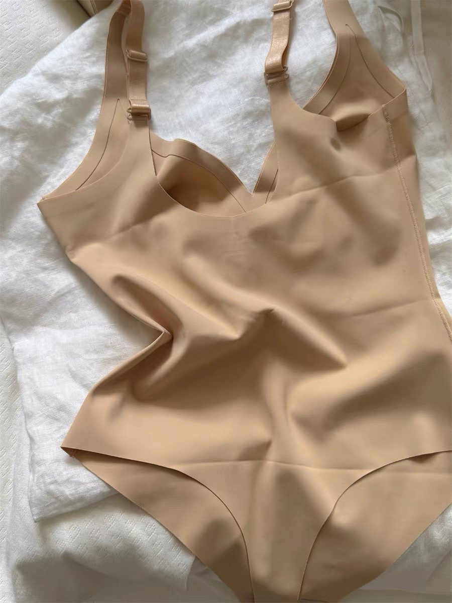AliExpress Seamless Shapewear Bodysuit Woman Solid Ultra-Thin U-Back Bodysuit Female High Elasticity Slim Camisole One-Piece Underwear New, view 4