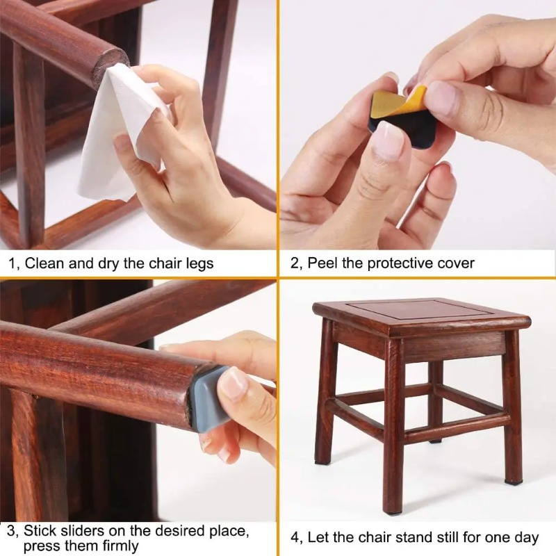 AliExpress Self-Adhesive Furniture Glides Stick-on Chair Leg Slider Bumper Pad for Floor Protection Compatible with Carpet And Hardwood, view 5