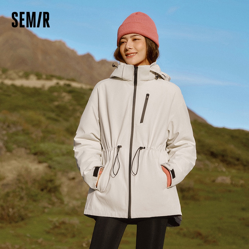 AliExpress Semir Down Jacket Women 2026 New Two-Piece Three-in-One Outdoor Travel Daily Waterproof Oil-proof Stain-proof Woman Winter Coat, view 2