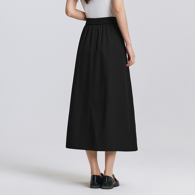AliExpress Semir Skirt Women 2025 New Spring Elastic Waist Solid Color Versatile Spring New Version Hip-covering A-line Umbrella Skirt, view 6