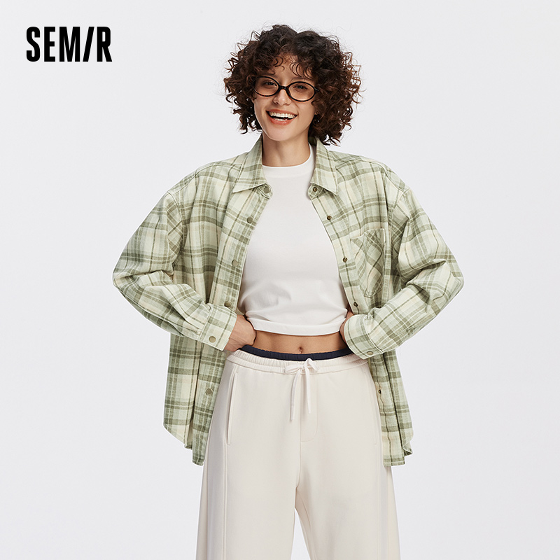 AliExpress Semir Women Shirt Denim Long Sleeve Oversize Soft Loose Retro Street Style 2026 Autumn Mid Length Casual Blouse Daily Wear