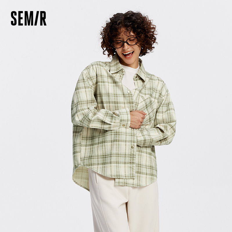 AliExpress Semir Women Shirt Denim Long Sleeve Oversize Soft Loose Retro Street Style 2026 Autumn Mid Length Casual Blouse Daily Wear, view 3