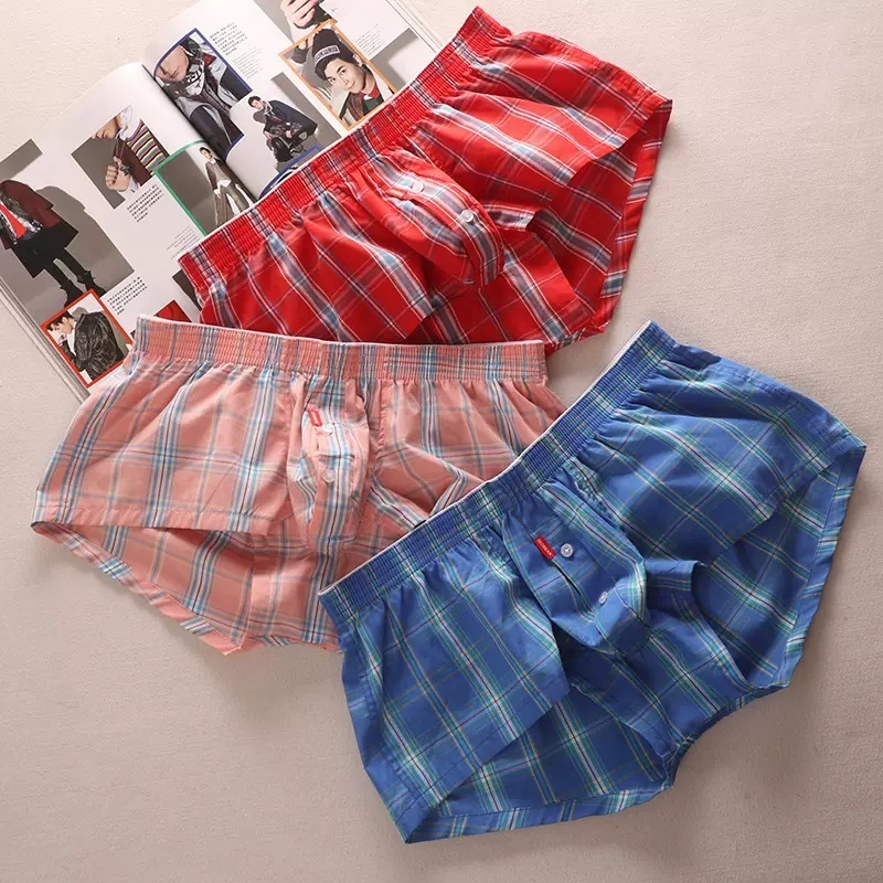 AliExpress SEOBEAN MENS SEXY COTTON SHORTS HOME COMFORT CHECKERED FIT TRUNKS, view 6