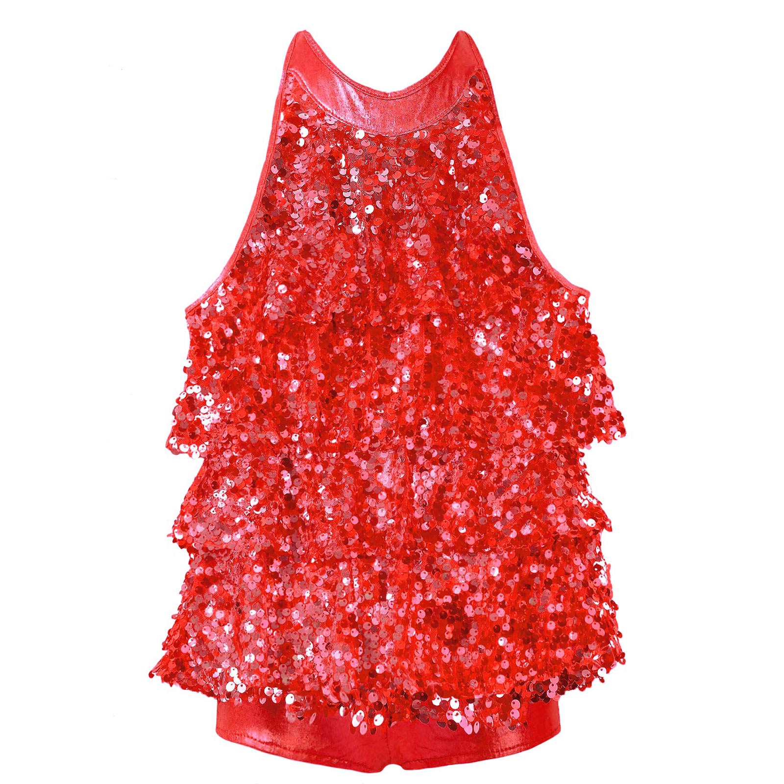 AliExpress Sequins Jazz Latin Ballet Dance Costume Kids Girls Halter Tutu Ballet Leotard Dress Samba Rumba Tango Salsa Unitards Dancewear, view 5