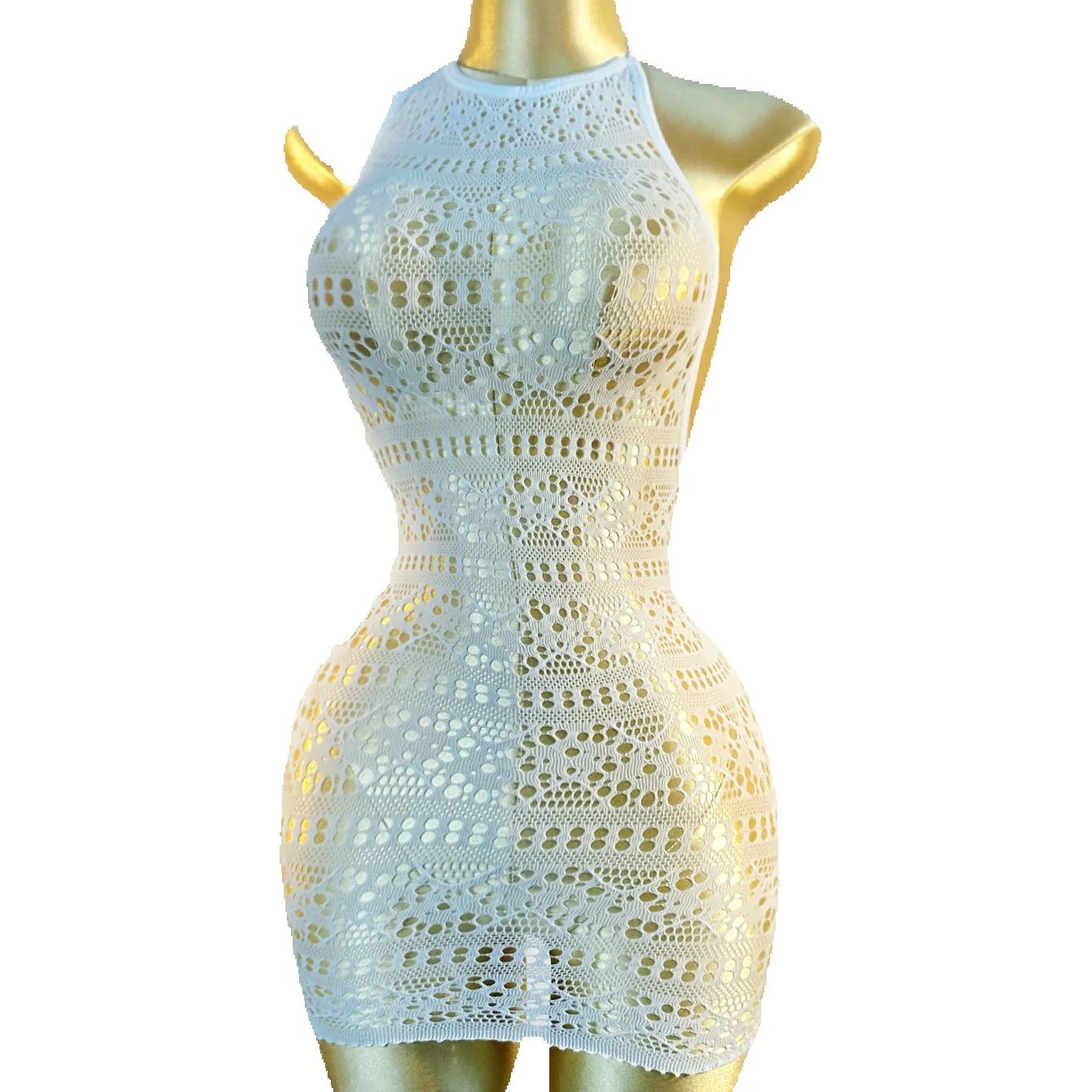 AliExpress Sexy Cover Up Hollow Out Fishnet Dress without Bikini Summer Holiday DSH698, view 6
