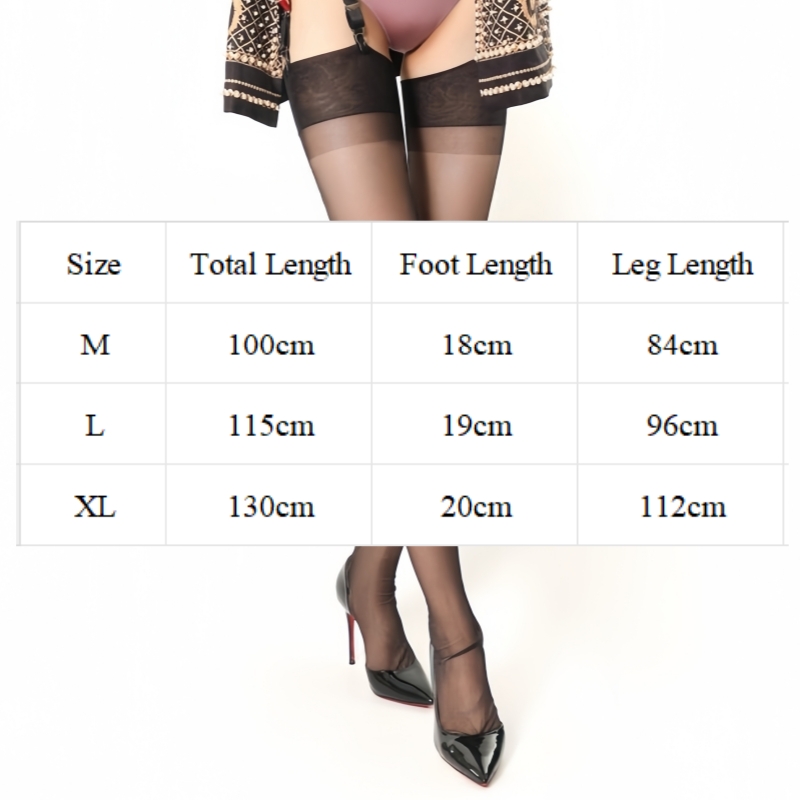AliExpress Sexy Oversized Stockings With Non-elastic Nylon Fabric Sheer Medias Women Elegant Big Size Hot Knee High Long Stockings M L XL, view 2