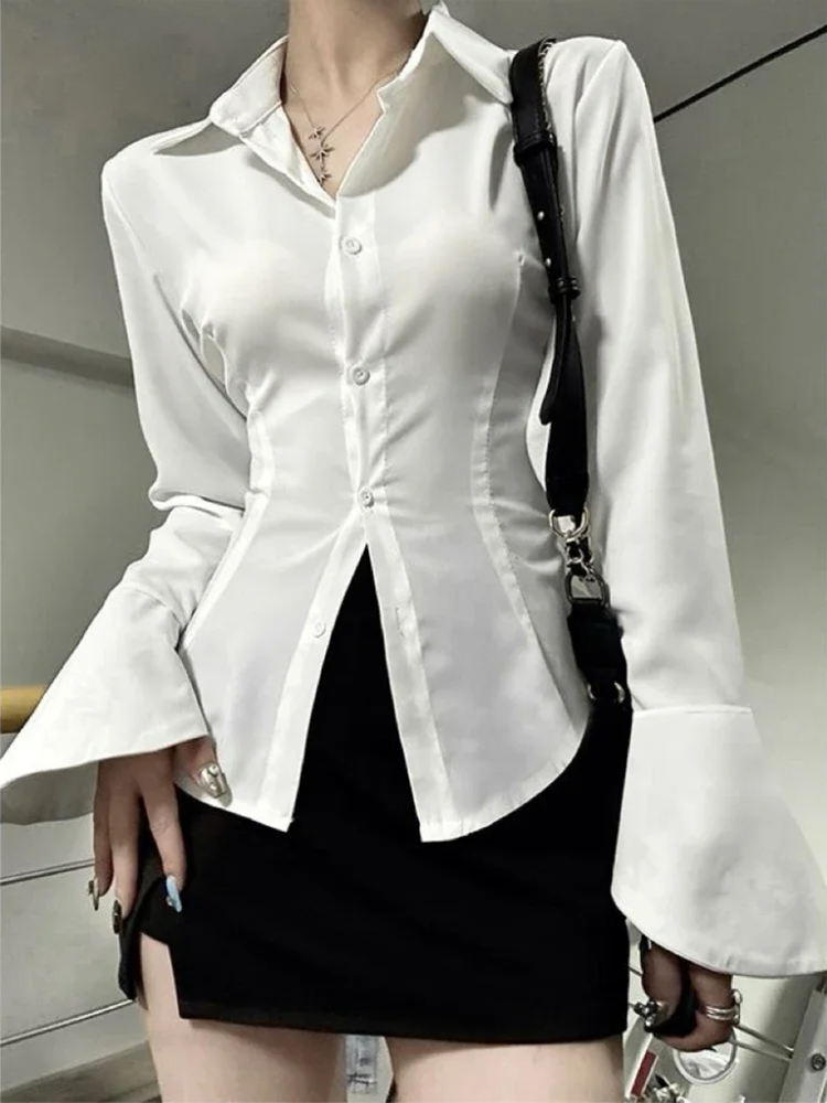 AliExpress Women's Flared Sleeve Slim-Fit Tunic Shirt