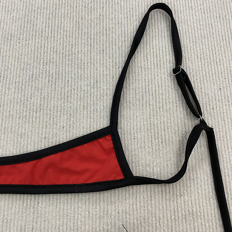 AliExpress Sexy Y2K Spice Girl Contrast Color Bikini Retro Adjustable Shoulder Strap Backless Summer Beach Split Swimsuit, view 3