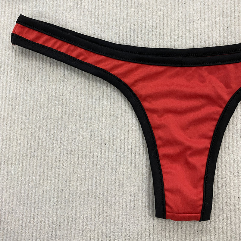 AliExpress Sexy Y2K Spice Girl Contrast Color Bikini Retro Adjustable Shoulder Strap Backless Summer Beach Split Swimsuit, view 4