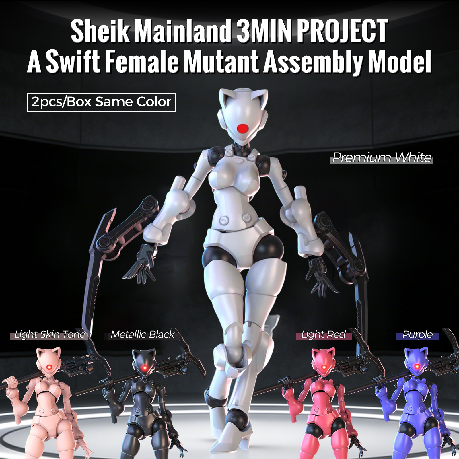 AliExpress SHEIK MAINLAND 3MIN PROJECT A Swift Female Mutant 3.75 inch Super Movable High Detail Action Figure DIY Assembly 1pc No Box