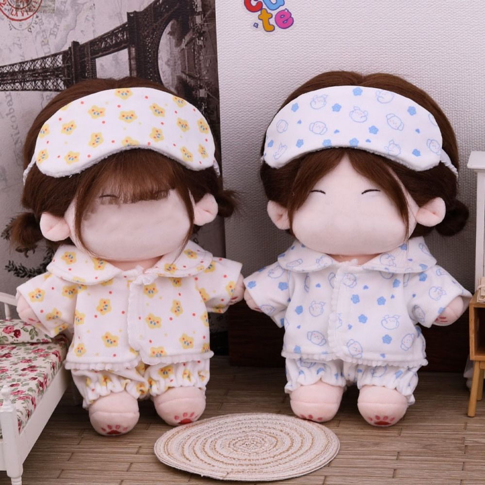 AliExpress Shirt Shorts Patch Doll Clothes Doll Accessories For Cotton 20cm Doll Pajamas Suit Photo Props Cartoon Mini Blouse Pants Set