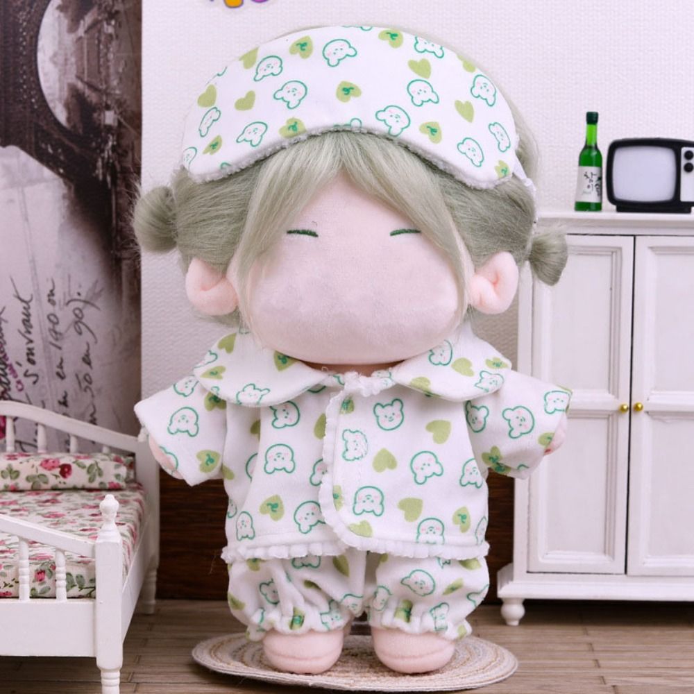 AliExpress Shirt Shorts Patch Doll Clothes Doll Accessories For Cotton 20cm Doll Pajamas Suit Photo Props Cartoon Mini Blouse Pants Set, view 2