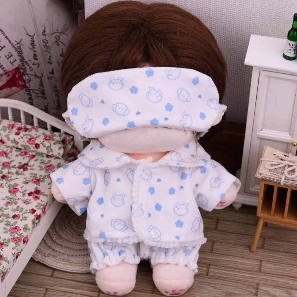 AliExpress Shirt Shorts Patch Doll Clothes Doll Accessories For Cotton 20cm Doll Pajamas Suit Photo Props Cartoon Mini Blouse Pants Set, view 3
