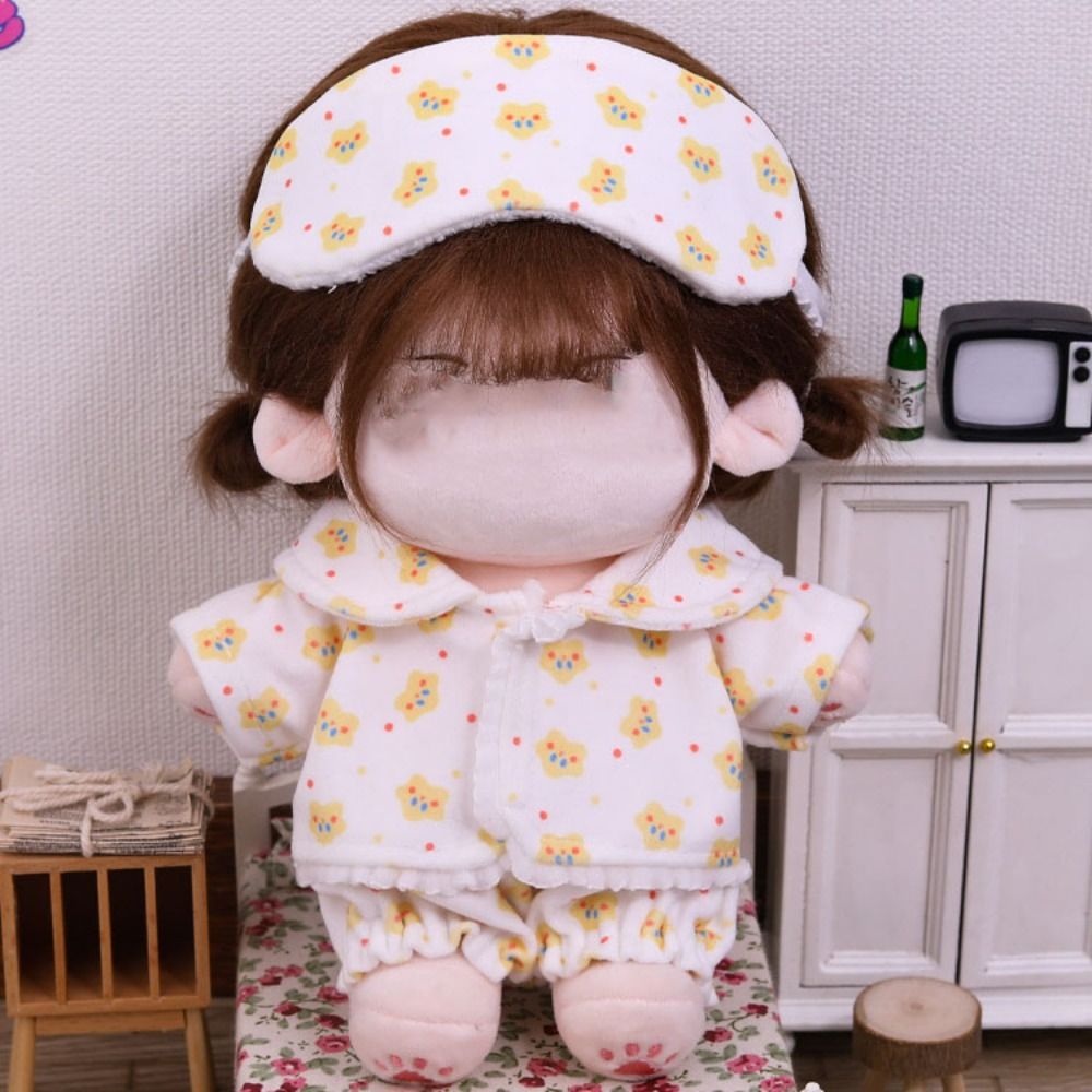 AliExpress Shirt Shorts Patch Doll Clothes Doll Accessories For Cotton 20cm Doll Pajamas Suit Photo Props Cartoon Mini Blouse Pants Set, view 4