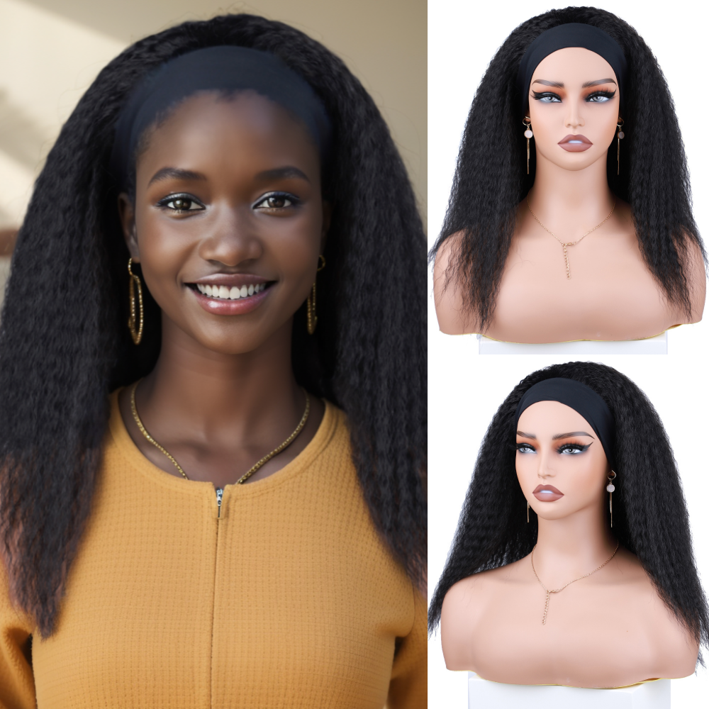 AliExpress Short Kinky Straight Synthetic Wig High Puff Synthetic Hair Wig Afro Style Wig for Women Short Puffy Yaki Straight Synthetic Wig