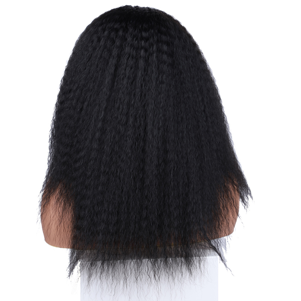 AliExpress Short Kinky Straight Synthetic Wig High Puff Synthetic Hair Wig Afro Style Wig for Women Short Puffy Yaki Straight Synthetic Wig, view 4