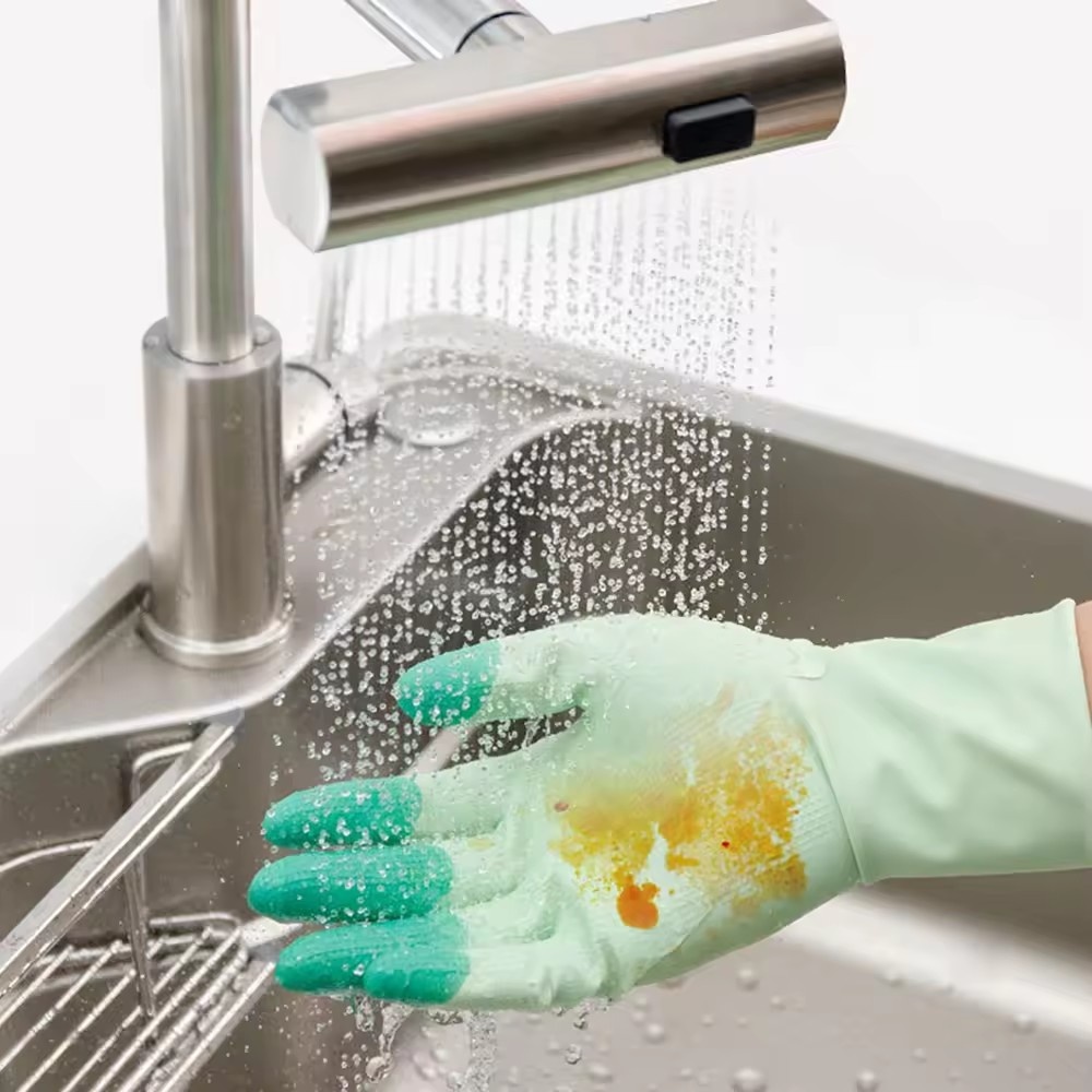 AliExpress Long Reusable Silicone Dishwashing Gloves, view 5