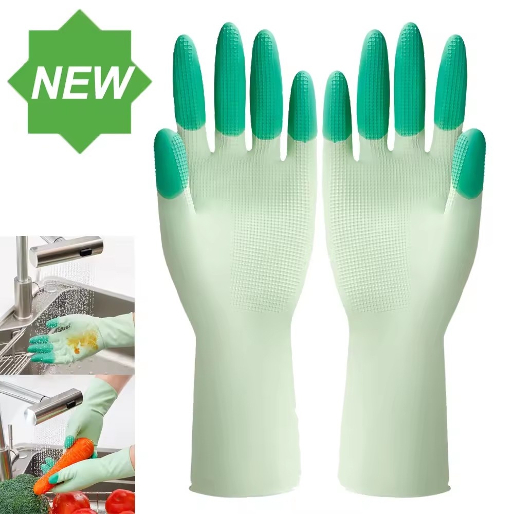 AliExpress Long Reusable Silicone Dishwashing Gloves, view 6