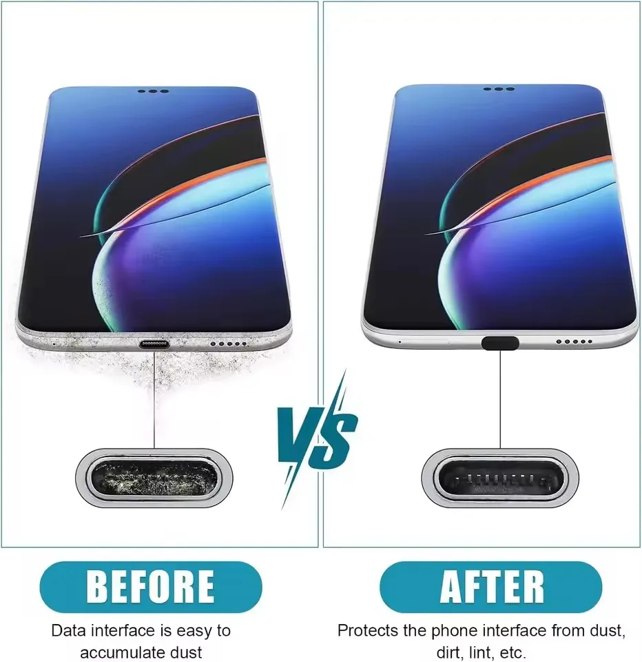 AliExpress Silicone Dust Plugs Type C Charging Port Protector Stopper Cap Cover for Iphone 16 15 Pro Max 16 15 Plus Samsung Anti-Dust Plug, view 3