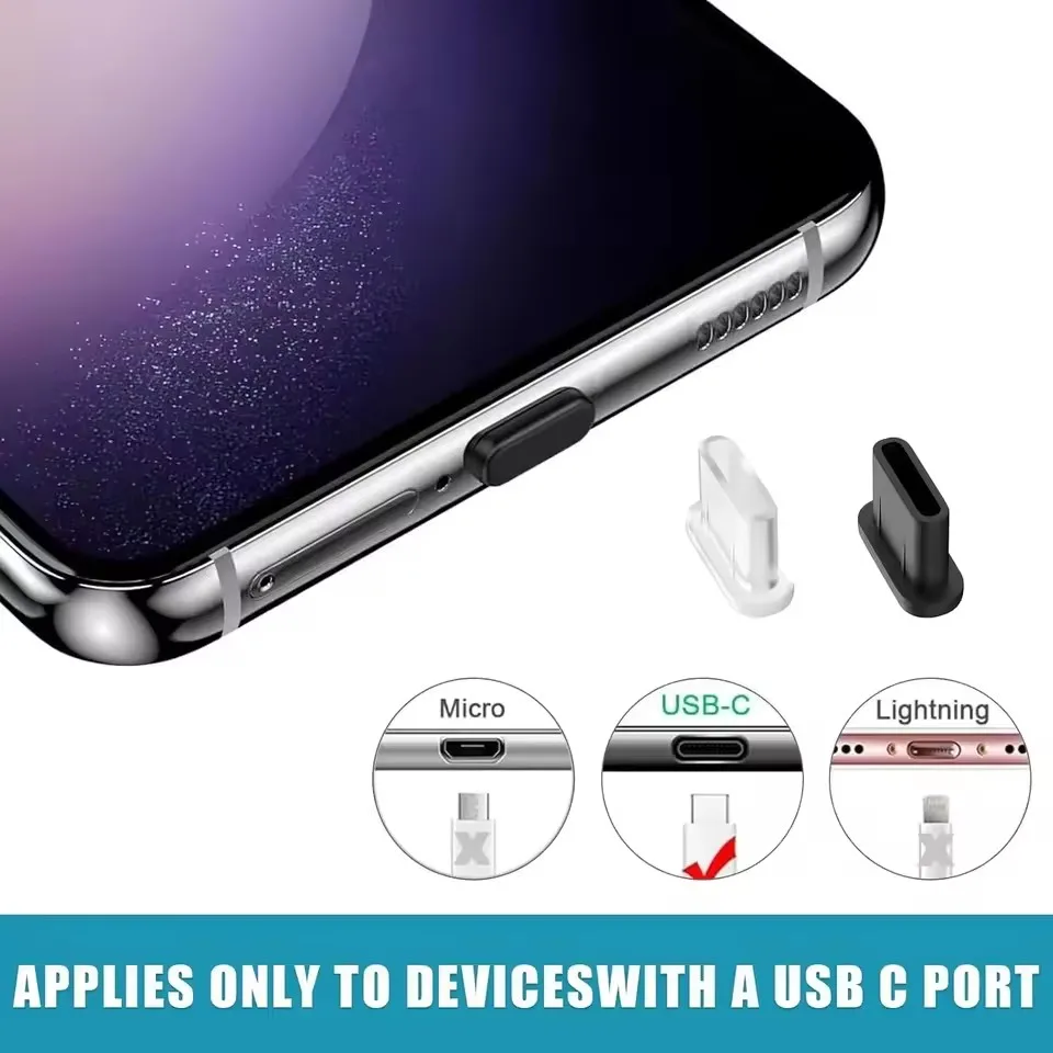 AliExpress Silicone Dust Plugs Type C Charging Port Protector Stopper Cap Cover for Iphone 16 15 Pro Max 16 15 Plus Samsung Anti-Dust Plug, view 4