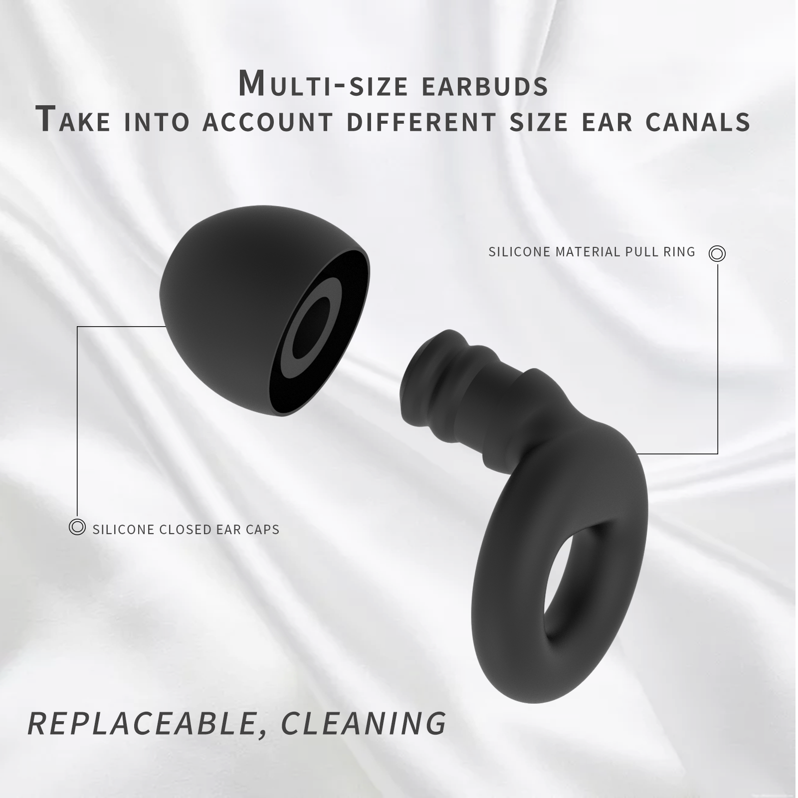 AliExpress Reusable Silicone Earplugs for Swimming and Sleep, view 3