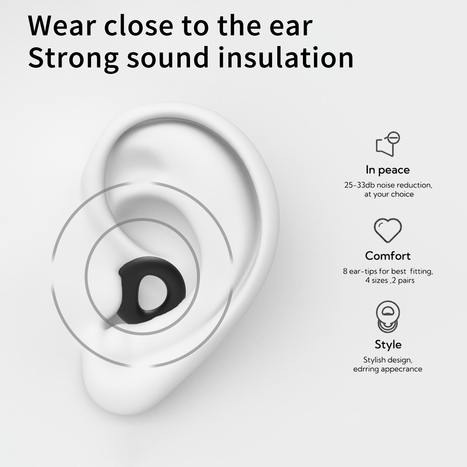 AliExpress Reusable Silicone Earplugs for Swimming and Sleep, view 4