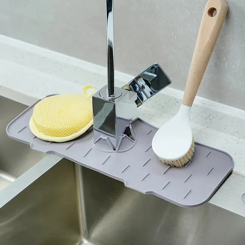 AliExpress Silicone Faucet Mat and Sponge Rack Splash Guard, view 2