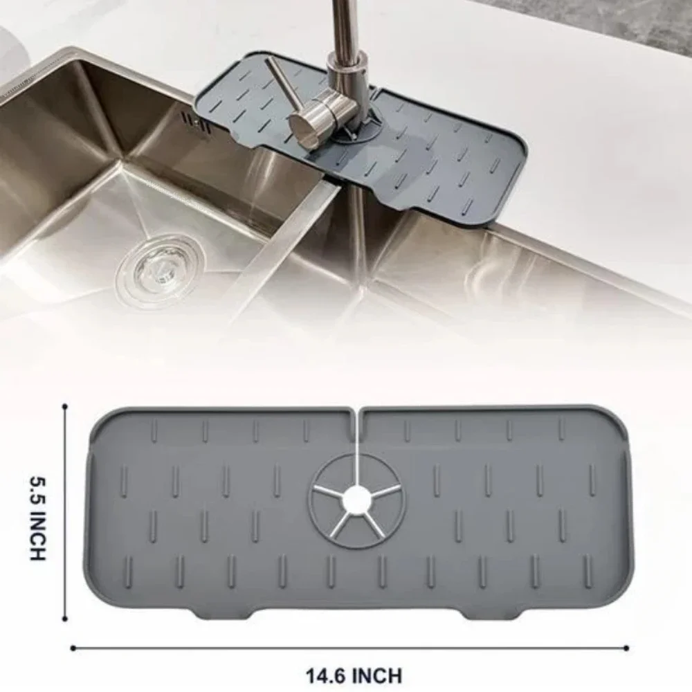 AliExpress Silicone Faucet Mat and Sponge Rack Splash Guard, view 6