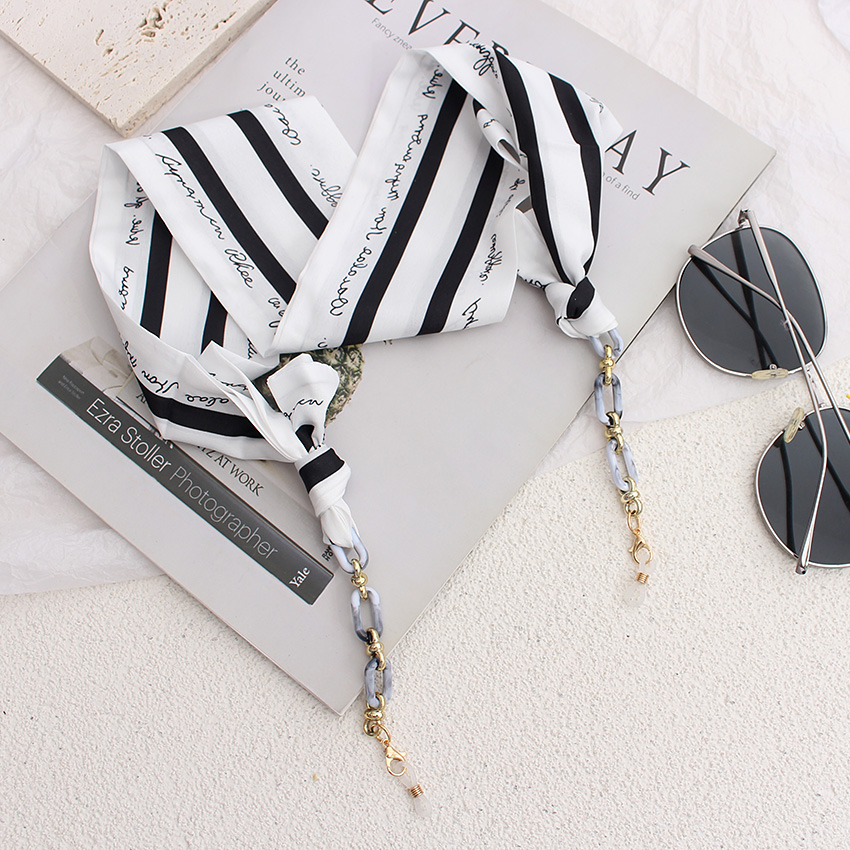 AliExpress Silk Ribbon Boho Acrylic Eyeglass Chain, view 2