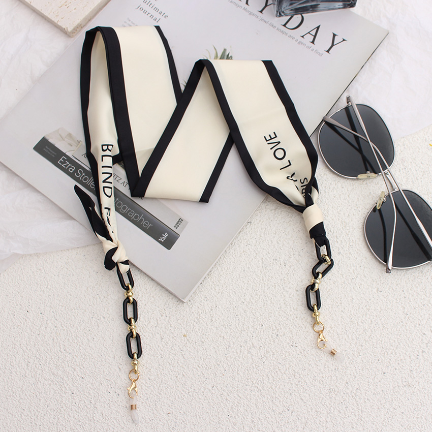 AliExpress Silk Ribbon Boho Acrylic Eyeglass Chain, view 4