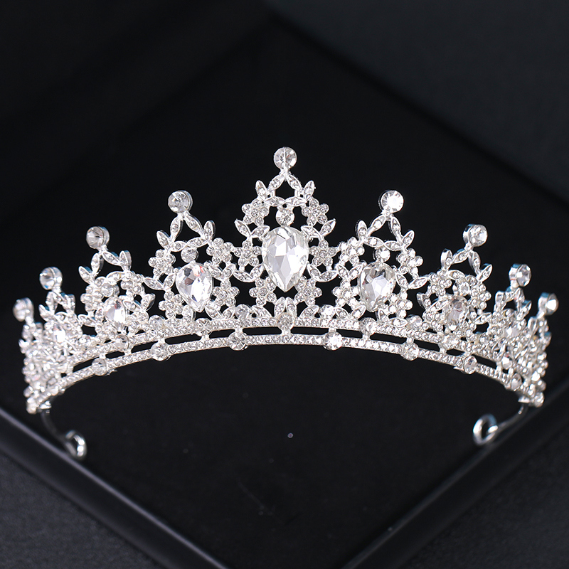 AliExpress Silver Color Crystal Tiaras And Crowns Headband For Women Party Rhinestone Bridal Wedding Hair Accessories Jewelry Crown Tiara, view 2