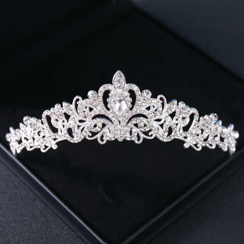 AliExpress Silver Color Crystal Tiaras And Crowns Headband For Women Party Rhinestone Bridal Wedding Hair Accessories Jewelry Crown Tiara, view 4