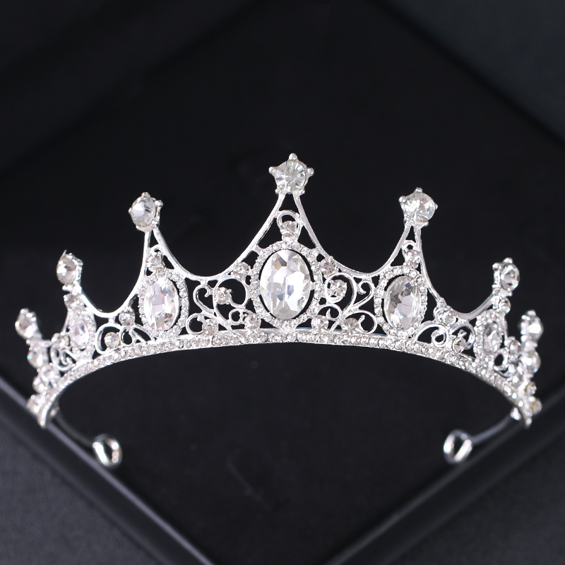 AliExpress Silver Color Crystal Tiaras And Crowns Headband For Women Party Rhinestone Bridal Wedding Hair Accessories Jewelry Crown Tiara, view 5