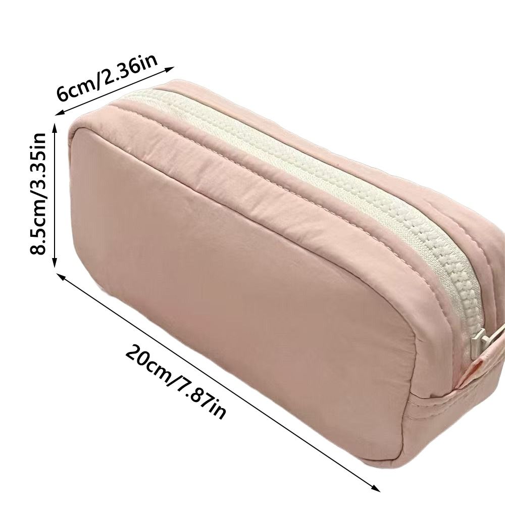 AliExpress Simplicity Solid Color Pen Bag Large Capacity Portable Stationery Bag Zipper Design Pen Box Students, view 6