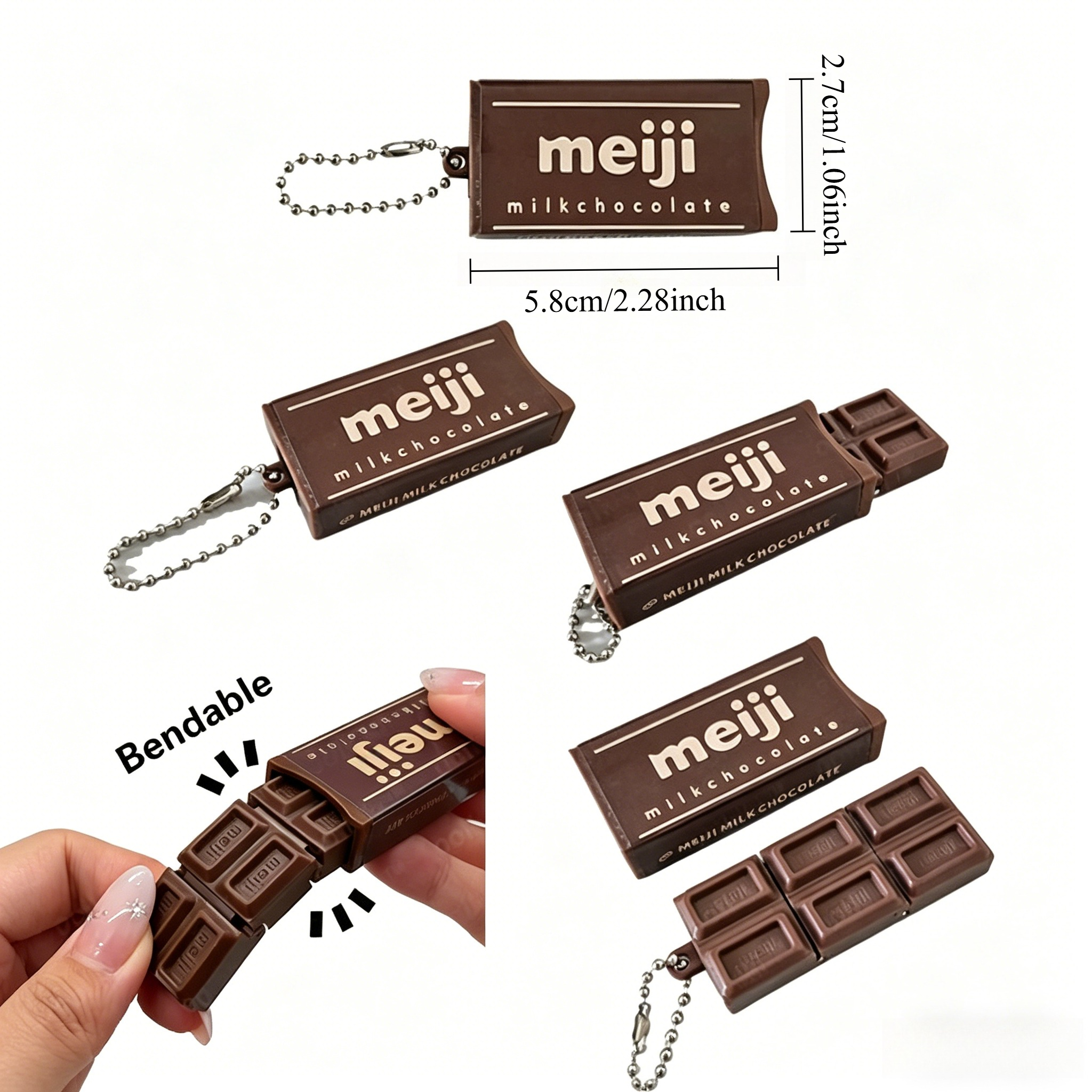 AliExpress Simulated Chocolate Fidget Toy Bendable Snap-And-Play Stress Relief Keychain Creative Jp Style Gadget for Anxiety Relief