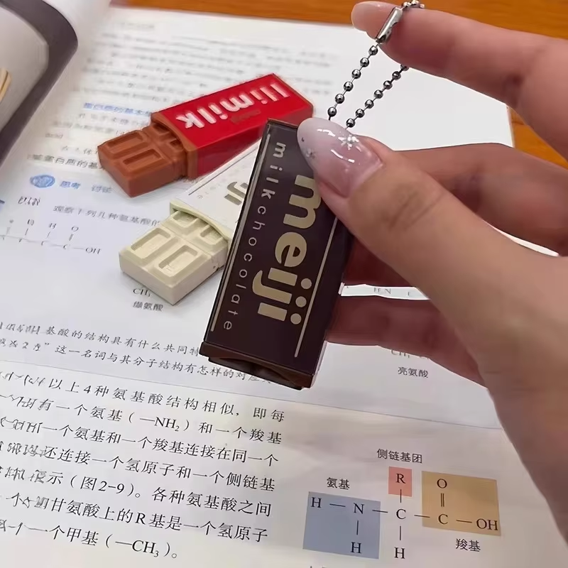 AliExpress Simulated Chocolate Fidget Toy Bendable Snap-And-Play Stress Relief Keychain Creative Jp Style Gadget for Anxiety Relief, view 4