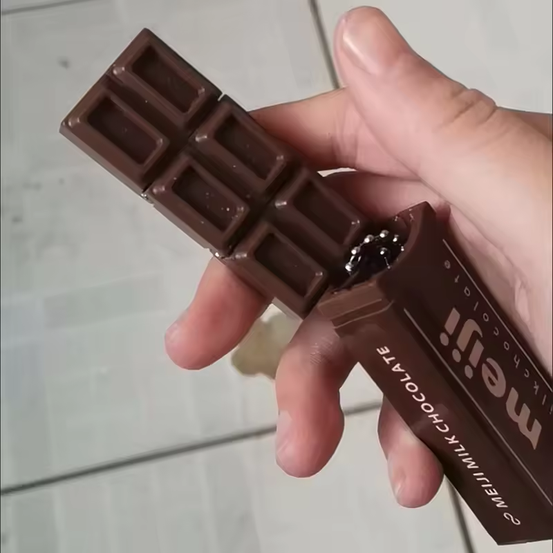 AliExpress Simulated Chocolate Fidget Toy Bendable Snap-And-Play Stress Relief Keychain Creative Jp Style Gadget for Anxiety Relief, view 5
