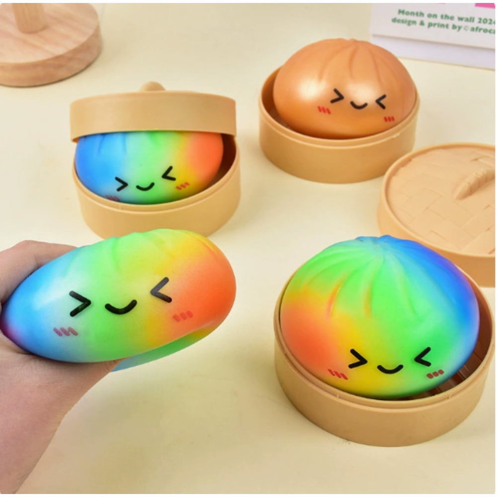 AliExpress Simulated Colorful Dumpling Squishy Toys Slow Rising Stress Relief Fidget Ball, Soft Squeeze Decompression Toy for Adults & Kids, view 6