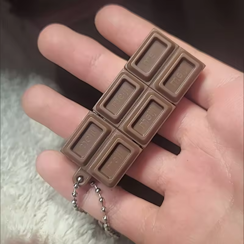 AliExpress Simulated Meiji Chocolate Fidget Toy Bendable Structure with Crisp Click Snap Sound Creative Decompression Toy Relieve Stress, view 3