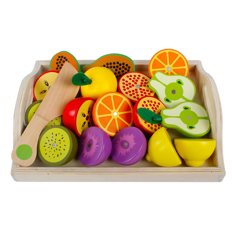 AliExpress Simulation Kitchen Pretend Toy Wooden Classic Game Montessori Educational Toy For Children Kids Gift Cutting Fruit Vegetable Set