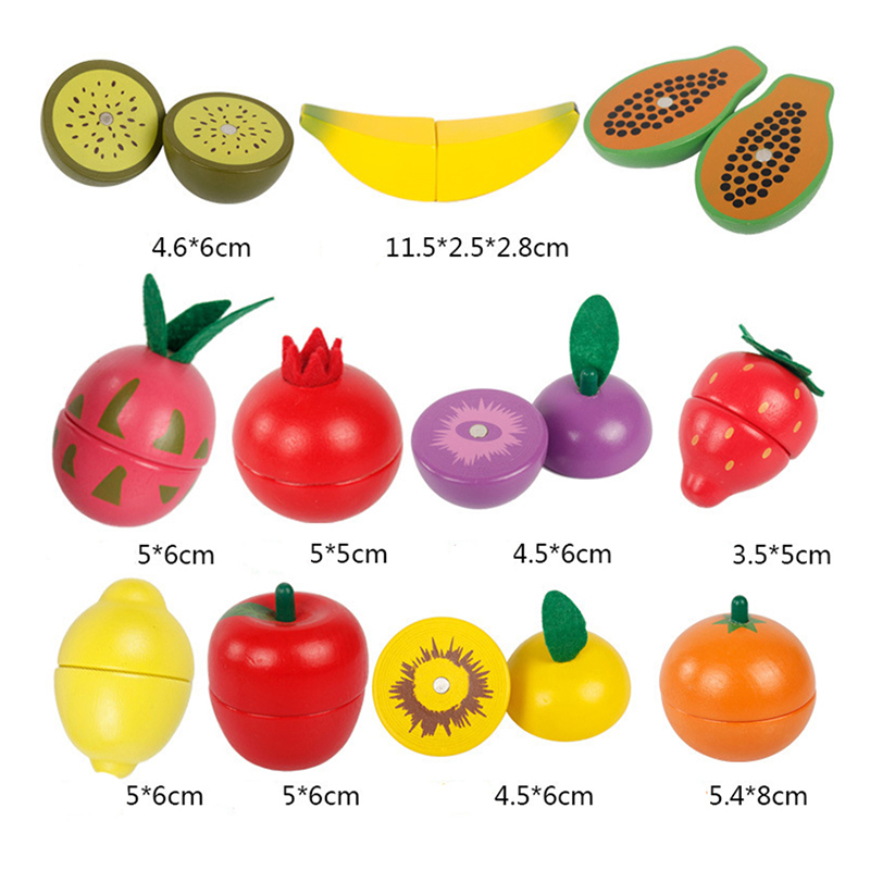 AliExpress Simulation Kitchen Pretend Toy Wooden Classic Game Montessori Educational Toy For Children Kids Gift Cutting Fruit Vegetable Set, view 5
