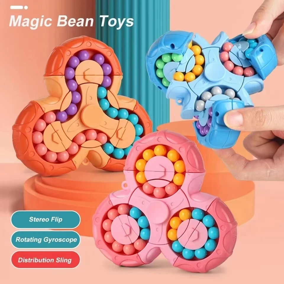 AliExpress Six-sided Rotation Finger Bean Intelligence Gyro Antistress Fingertip Cube Learning Educational Magic Disk For Kids
